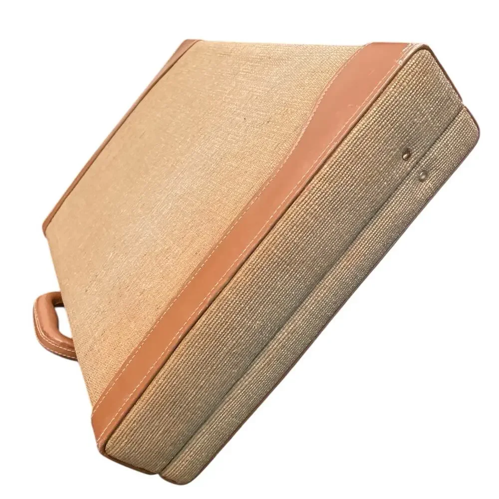Ricardo Beverly Hills Vintage Tan Canvas & Leather Briefcase